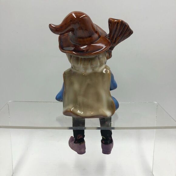 Vintage Witch Shelf Sitter Ceramic Fall Halloween Decoration Spooky Collectible - Picture 4 of 13